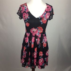 Black Lace Floral Dress